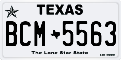 TX license plate BCM5563