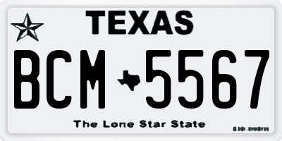 TX license plate BCM5567