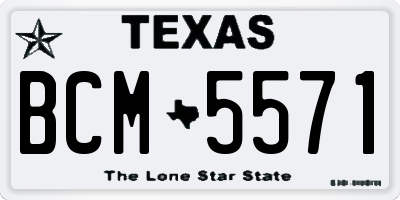 TX license plate BCM5571