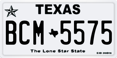 TX license plate BCM5575