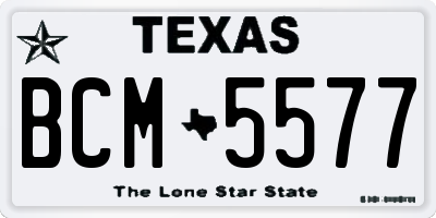 TX license plate BCM5577