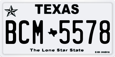 TX license plate BCM5578