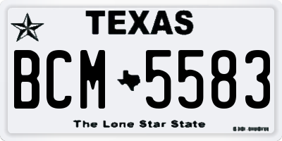 TX license plate BCM5583