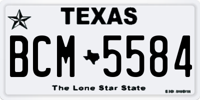 TX license plate BCM5584