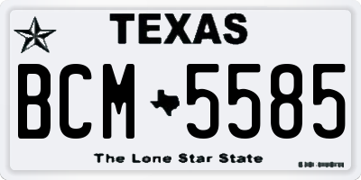 TX license plate BCM5585