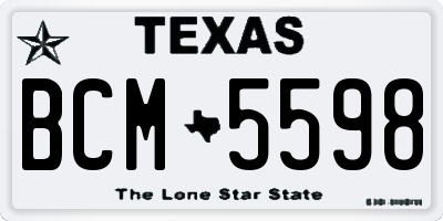 TX license plate BCM5598