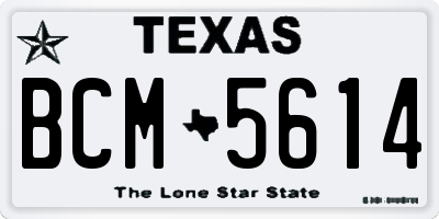 TX license plate BCM5614