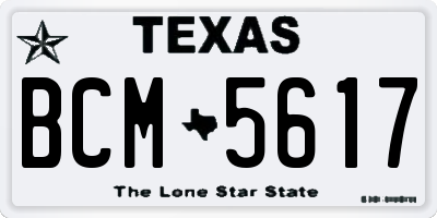 TX license plate BCM5617