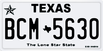 TX license plate BCM5630