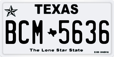 TX license plate BCM5636