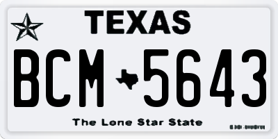 TX license plate BCM5643