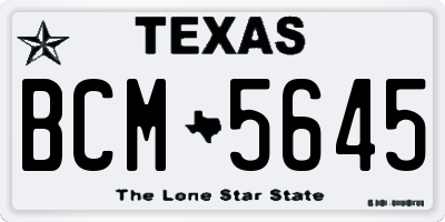 TX license plate BCM5645