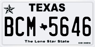 TX license plate BCM5646