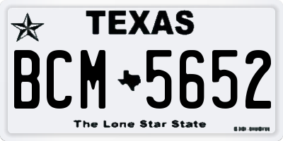 TX license plate BCM5652