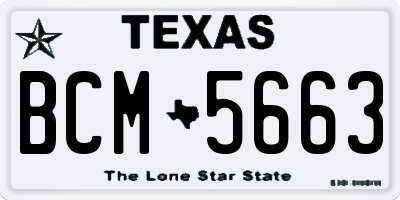 TX license plate BCM5663