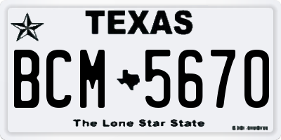 TX license plate BCM5670