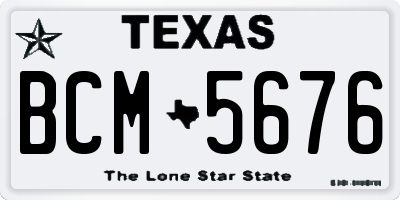 TX license plate BCM5676