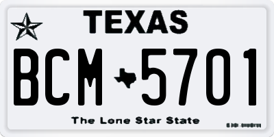 TX license plate BCM5701
