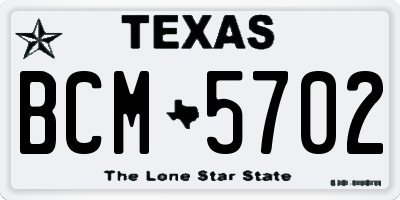 TX license plate BCM5702