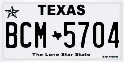TX license plate BCM5704