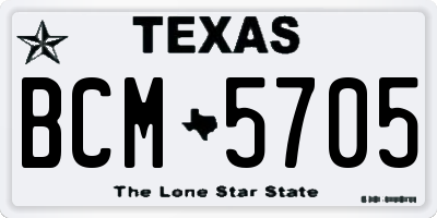 TX license plate BCM5705