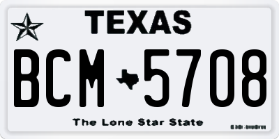 TX license plate BCM5708