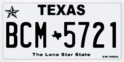 TX license plate BCM5721
