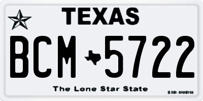 TX license plate BCM5722