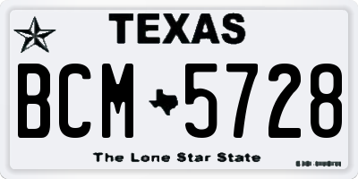 TX license plate BCM5728