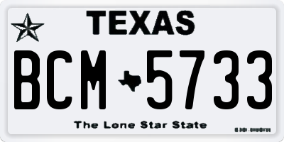 TX license plate BCM5733