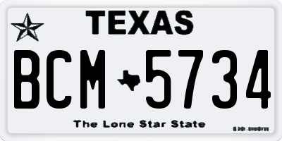 TX license plate BCM5734