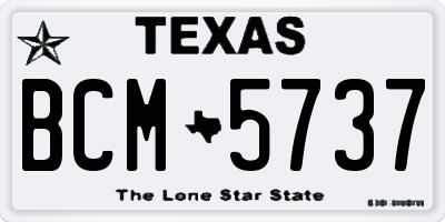 TX license plate BCM5737