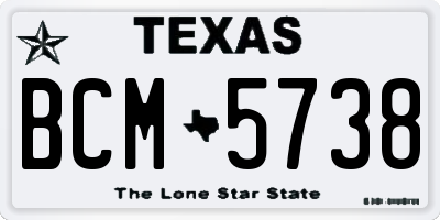 TX license plate BCM5738