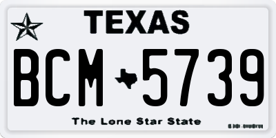 TX license plate BCM5739