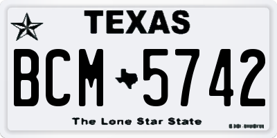 TX license plate BCM5742