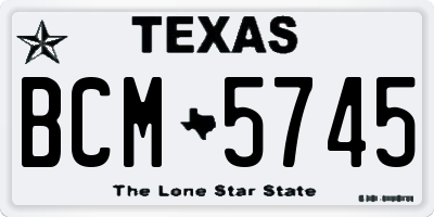 TX license plate BCM5745