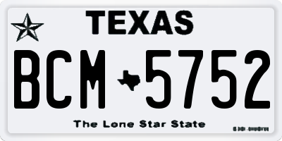 TX license plate BCM5752