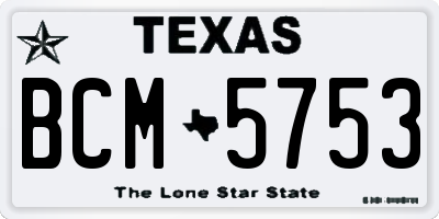TX license plate BCM5753