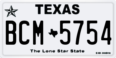 TX license plate BCM5754
