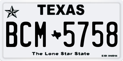 TX license plate BCM5758