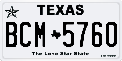 TX license plate BCM5760