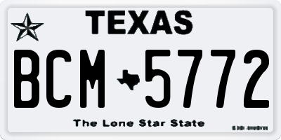 TX license plate BCM5772