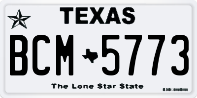TX license plate BCM5773