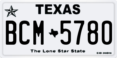 TX license plate BCM5780