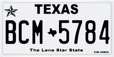 TX license plate BCM5784
