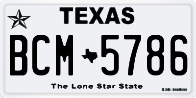 TX license plate BCM5786
