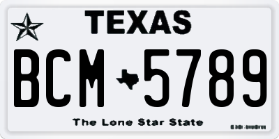 TX license plate BCM5789