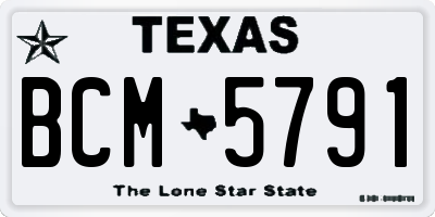 TX license plate BCM5791