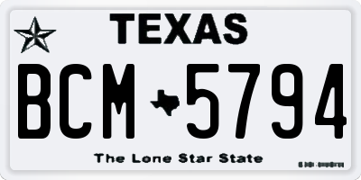 TX license plate BCM5794