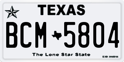 TX license plate BCM5804
